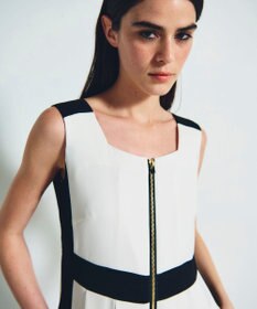 GRACE CONTINENTAL ラインバイカラードレス