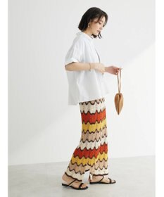 Green Parks 透かし編みマルチボーダースカート