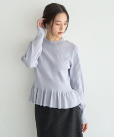 YECCA VECCA 金釦ペプラムニット