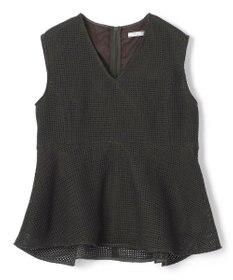 BEIGE， PINE / ペプラムブラウス