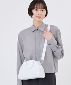 LeSportsac ROUND SM SATCHEL/ホワイトグリマーシャイン