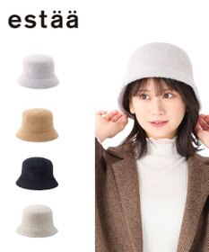 MOONBAT 【洗える】estaa アンゴラ風バケットハット