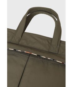 DAKS 軽量ナイロン×牛革 ハウスチェックディテール ブリーフケース