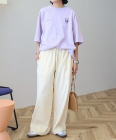 AMERICAN HOLIC 【WEB限定】ピグメント5分袖ロゴプルオーバー