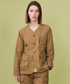 JOSEPH ABBOUD MOUNTAIN 【軽量】ハイパワーストレッチカルゼ ノーカラーアウトドアブルゾン