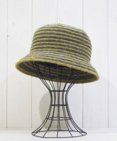 石田製帽 モヘヤ混ボーダー　バケット