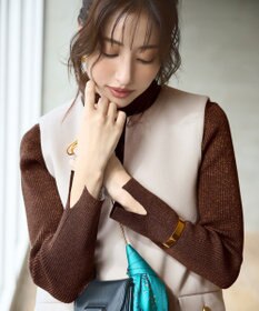 ANY SIS 【2SET】ニードルジャンパースカート × ラメリブタートルニット セット