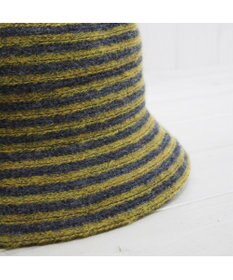 石田製帽 モヘヤ混ボーダー　バケット