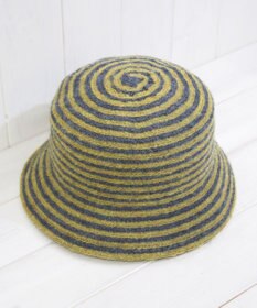 石田製帽 モヘヤ混ボーダー　バケット