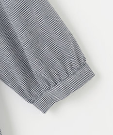 J.PRESS LADIES 【洗える】リネンminiチェック バンドカラー プルオーバー ブラウス