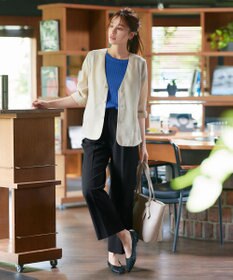 Tiaclasse 【洗える】ナナメ切替リボンニットトップス