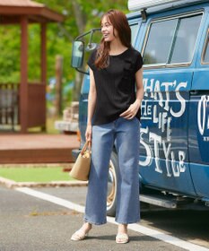 Tiaclasse 【洗える】ナナメ切替リボンニットトップス