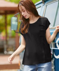 Tiaclasse 【洗える】ナナメ切替リボンニットトップス