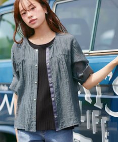 Tiaclasse 【洗える】ナナメ切替リボンニットトップス