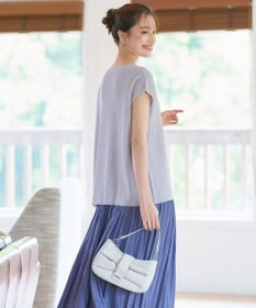 Tiaclasse 【洗える】ナナメ切替リボンニットトップス