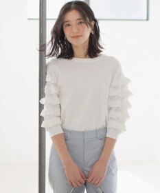 組曲 S 【WEB限定カラーあり】MINA 袖フリルニットプルオーバー