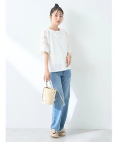 earth music&ecology フレア袖レースプルオーバー