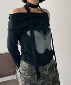 WEGO ストール付きバタフライオフショルトップス