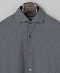 GOTAIRIKU 【シワになりにくい/ストレッチ/洗える】ウールライク シャツ_カッタウェイカラー