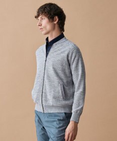 JOSEPH ABBOUD 【イタリア糸×エコ素材・通気性・軽量】スラブギマ×和紙 ニット ブルゾン