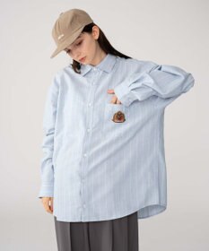 WEGO 【ユニセックス着用ITEM/MLサイズ展開】オックスフォードエンブレムシャツ（LS）