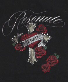 WEGO ラインストーンハートグラフィックちびT