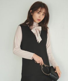 Feroux 【2WAY・洗える】リボンタイシアータートル カットソー