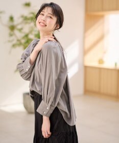 ANY 【手洗い可能】ヨーロピアンリネンギャザーブラウス