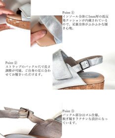 Dominic3 コルクウエッジ レザーベルクロサンダル