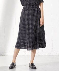 J.PRESS LADIES 【洗える】 ドットプリント フレアー スカート