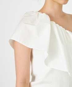 NAVE 【Nave・洗える/撥水/ストレッチ素材】ライトタフタ ワンショルダーブラウス