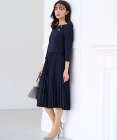 組曲 【KUMIKYOKU NAVY】ジャージーコンビプリーツ ワンピース