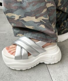 WEGO パテッドクロス厚底サンダル