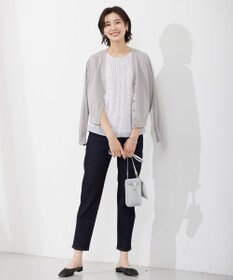 J.PRESS LADIES L 【洗える】 Co/Peライト Vネック ショート カーディガン