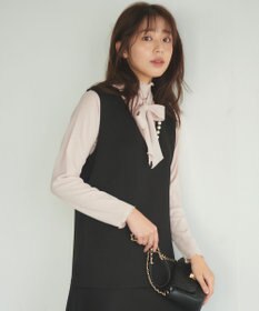 Feroux 【2WAY・洗える】リボンタイシアータートル カットソー