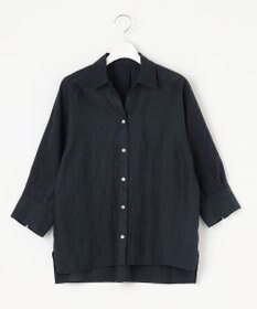 自由区 【XSサイズ～/洗える/セット可】エンブロイダリーリネン前開き シャツブラウス