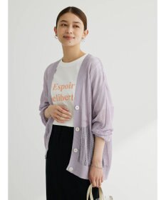 Green Parks すかし編みニットカーディガン