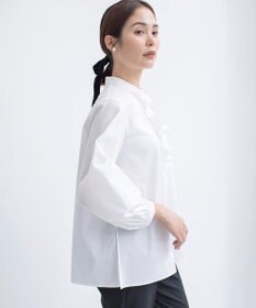 組曲 コンパクトシャーティング フリルブラウス