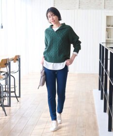 ANY 【洗濯機可】スキッパーソフトタッチアラン柄ニット