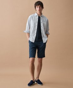 JOSEPH ABBOUD 【キングサイズ・2WAY】リバーシブルストライプ 七分袖 シャツ