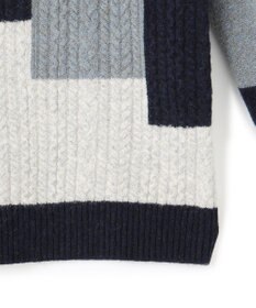 J.PRESS MEN 【Cash Lamb's Wool】クレイジーパターン ケーブルクルーネック ニット