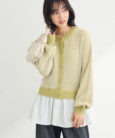 Green Parks 配色リブドッキングチュニック