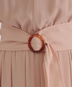 Tiaclasse 【洗える】花びらスリーブベルト付きワンピース