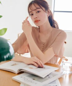 Tiaclasse 【洗える】花びらスリーブベルト付きワンピース