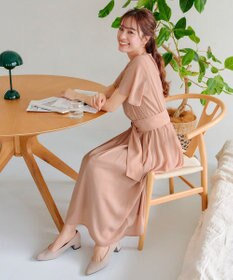 Tiaclasse 【洗える】花びらスリーブベルト付きワンピース