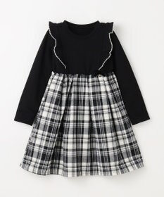 ANY KIDS チェック柄 ドッキング ワンピース