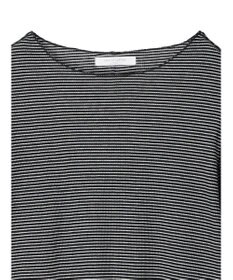 Green Parks メローリブ５分袖ボーダープルオーバー