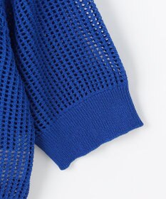 組曲 L 【前後着用可】メッシュ5分袖ニット カーディガン