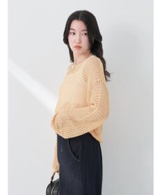 earth music&ecology レーシーニットプルオーバー