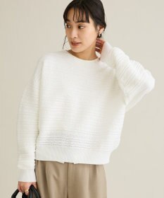 CRAFT STANDARD BOUTIQUE レースボーダーニットプルオーバー